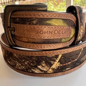 John Deere Realtree Camo Leather Belt Top Grain Leather Hunting Country Men's 34
